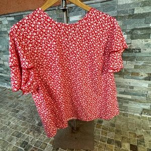 Red floral top